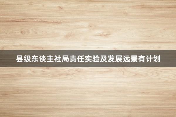县级东谈主社局责任实验及发展远景有计划